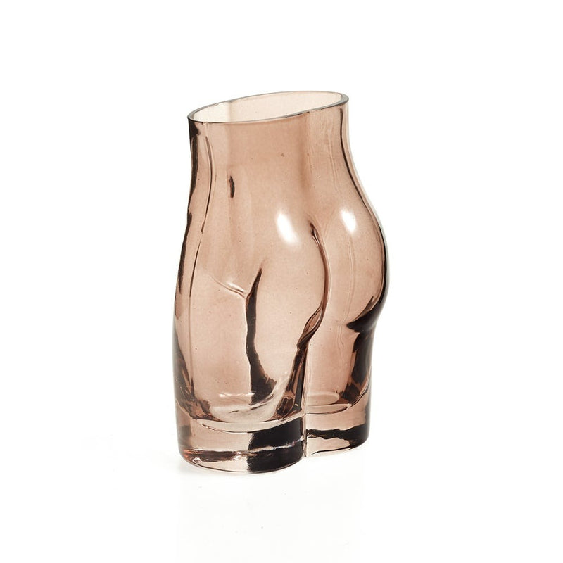 Audriana Small Glass Body Vase - Brown