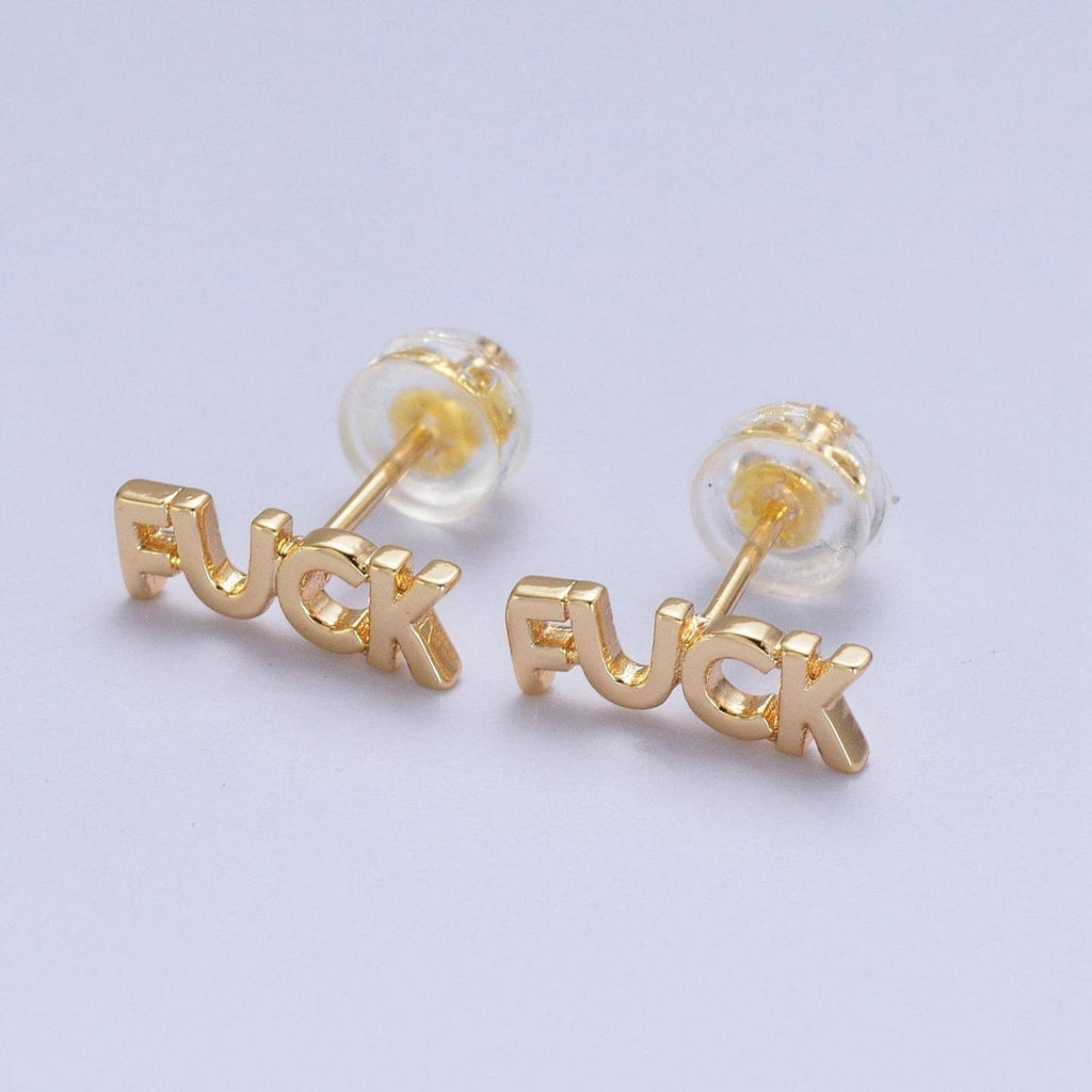 Fuck Script Stud Earring