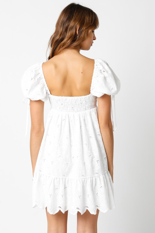 Shiloh Eyelet Mini Dress - White