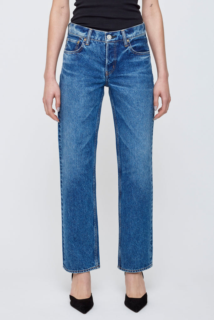 Moussy Philadelphia Low Straight - Blue