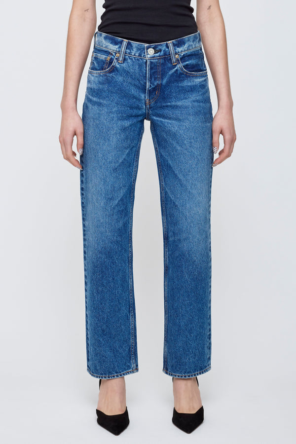 Moussy Philadelphia Low Straight - Blue