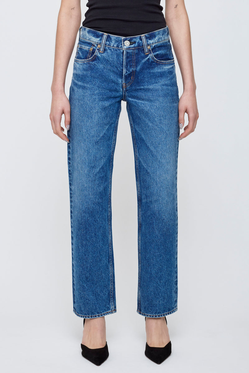 Moussy Philadelphia Low Straight - Blue