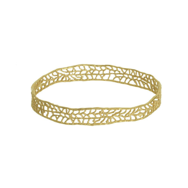 Wide Coral Bangle - Gold