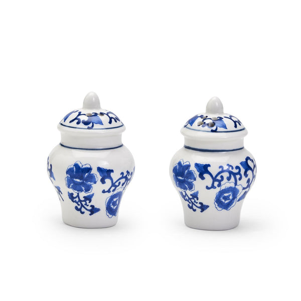 Mini Ginger Jar Salt & Pepper Shaker Set - Blue/White