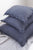 Soft Navy Blue Fringe Linen Pillow - 14 x 20
