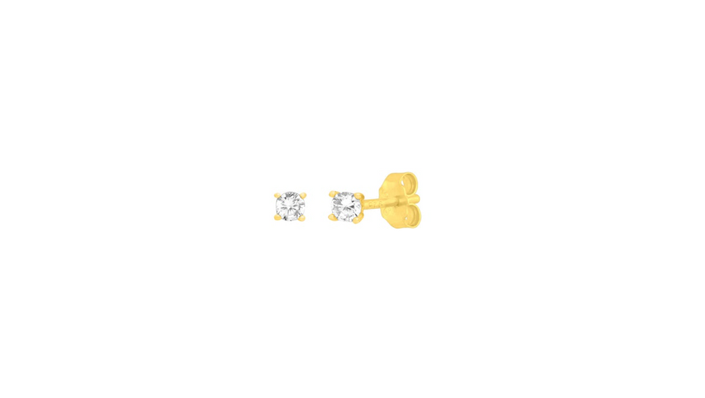 Petite 3mm Cz Studs - Gold