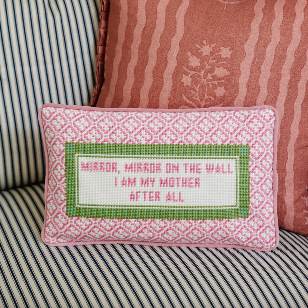 Mirror Mirror Needlepoint Pillow