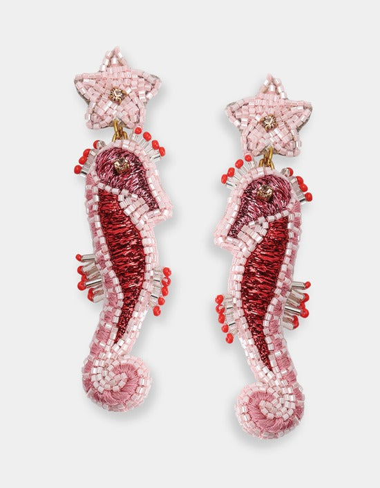 Seahorse Earrings - Red