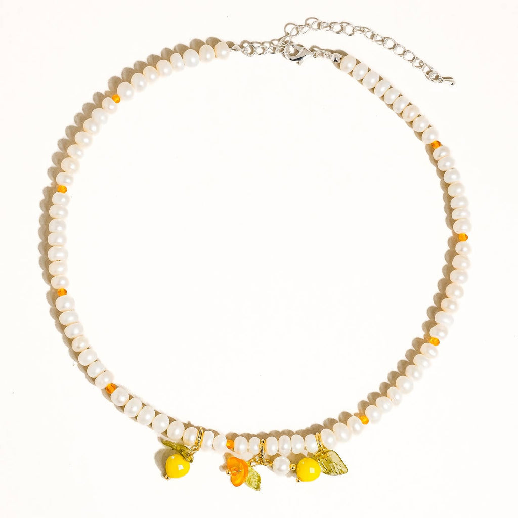 Erin Lemon Pearl Necklace - Yellow