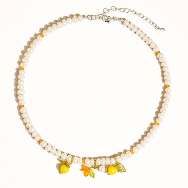 Erin Lemon Pearl Necklace - Yellow