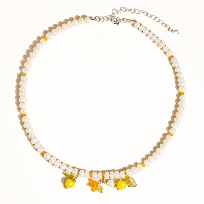 Erin Lemon Pearl Necklace - Yellow