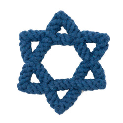 Star Of David Rope Dog Toy - Blue