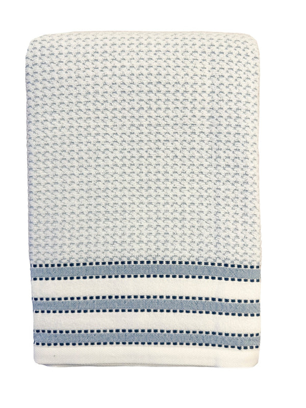 Anaya Blue Sailor Stripe Border Cotton Towel