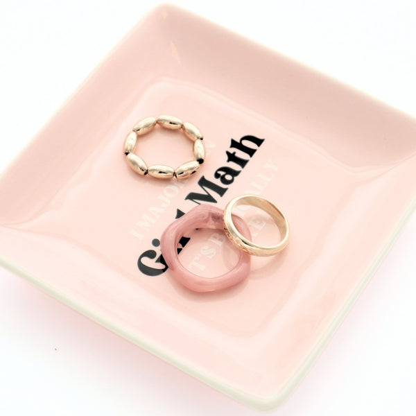I Majored In Girl Math Square Trinket Tray