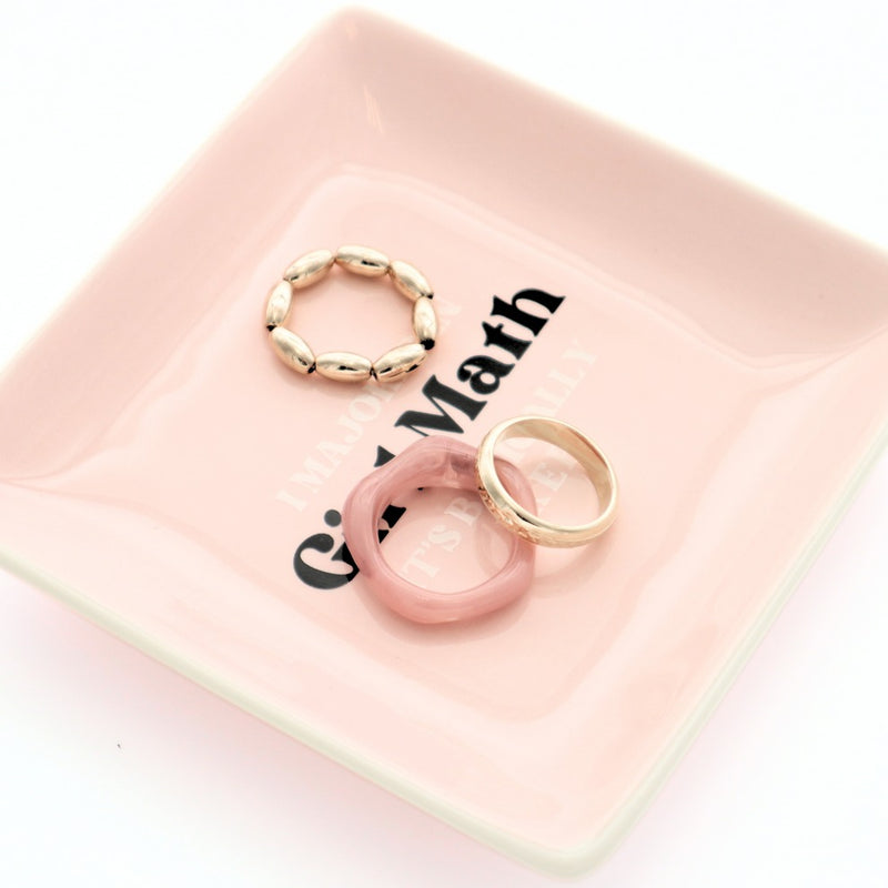 I Majored In Girl Math Square Trinket Tray