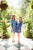 Long Sleeve Tunic Flare Dress - Tropical Block Print