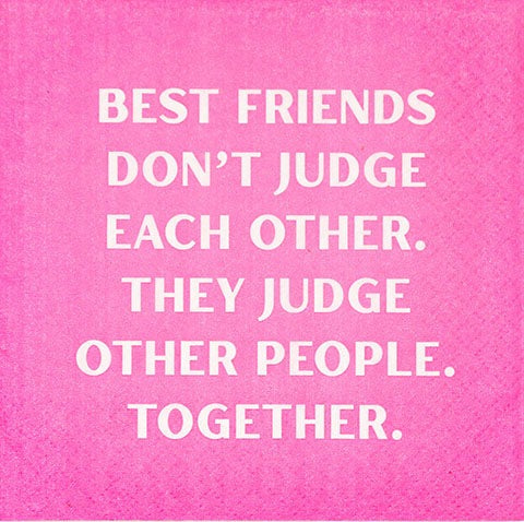Mary Phillips Funny Cocktail Napkins - Best Friends Don't Judge