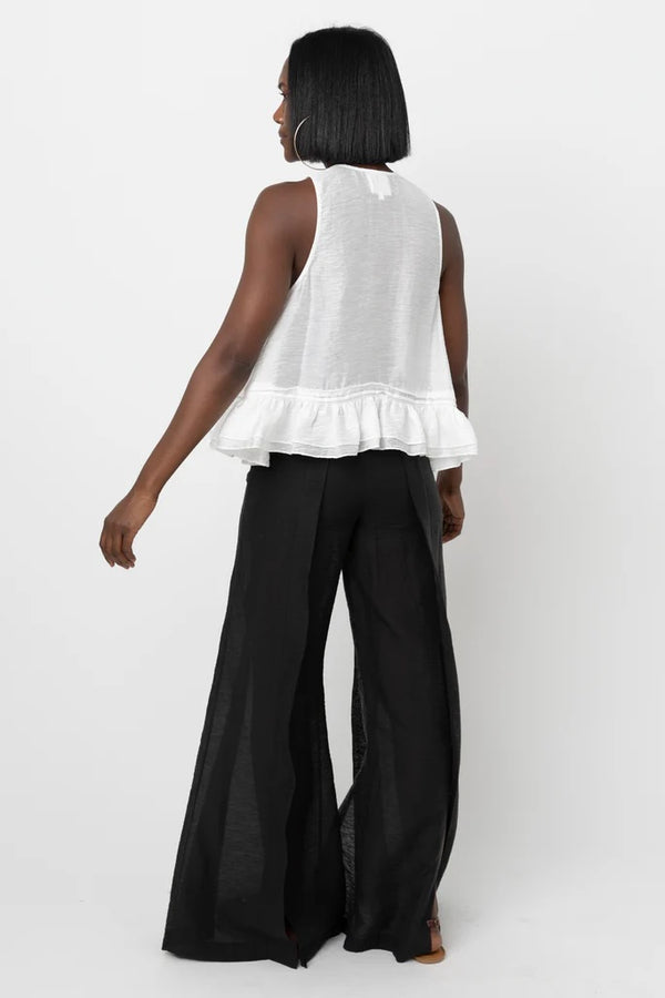 Frilled Shell Top - Cloud Dancer