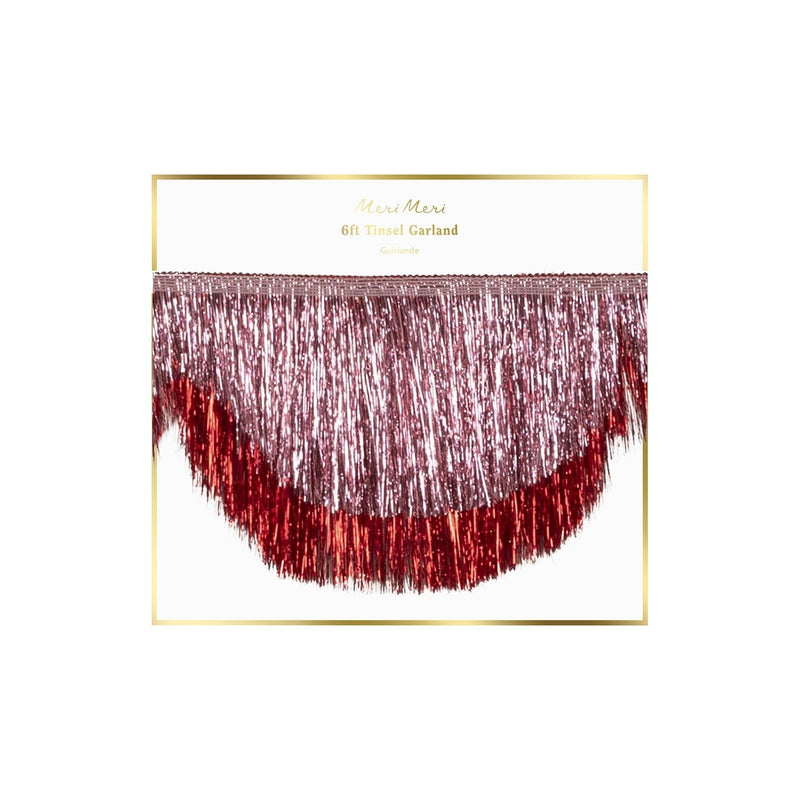 Pink Tinsel Scallop Garland