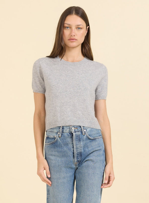 Kadri Cashmere Tee - Heather Grey