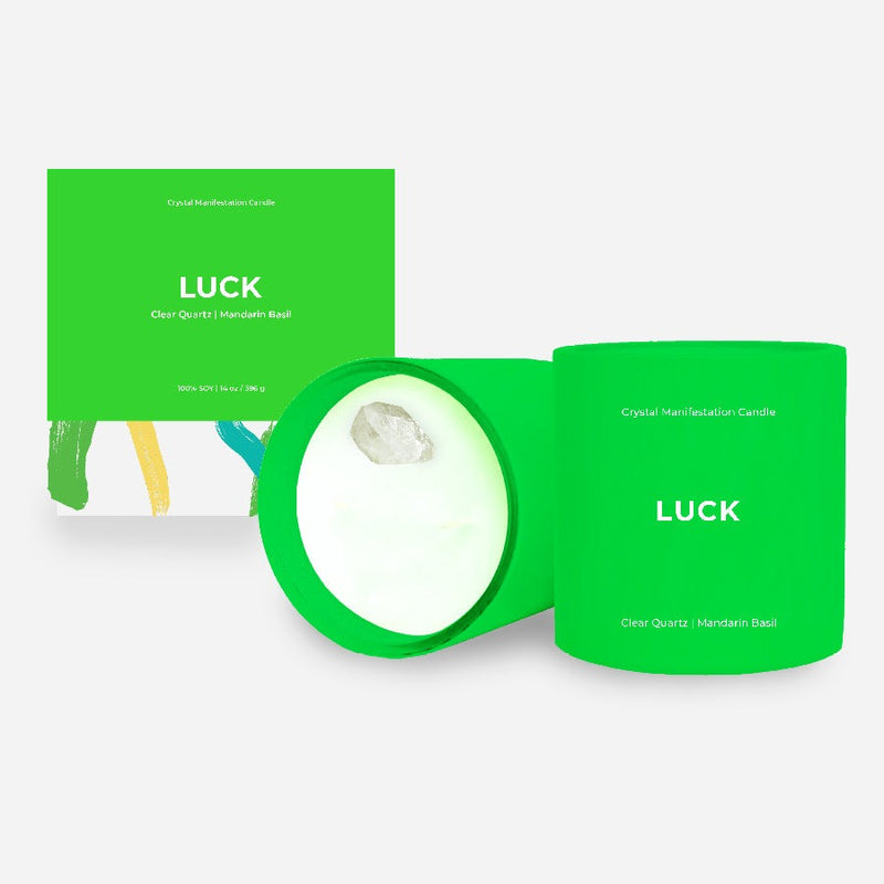 Jill & Ally Crystal Manifestation Candle - Luck