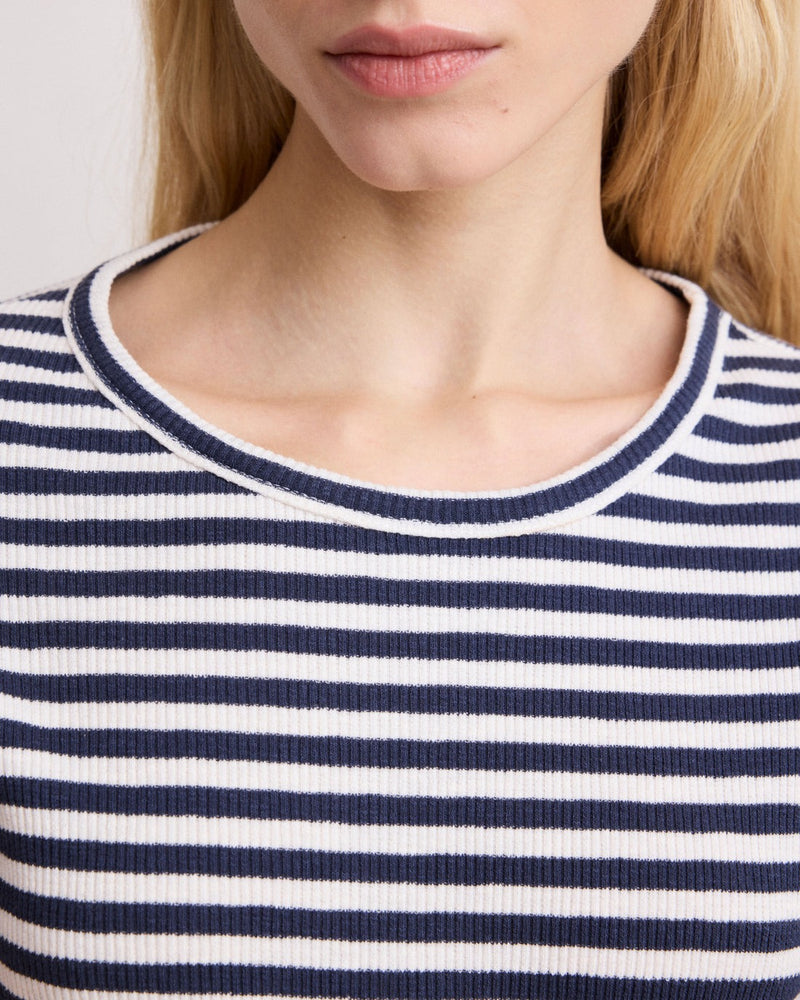 Teofila Striped T-Shirt - Navy/Ecru