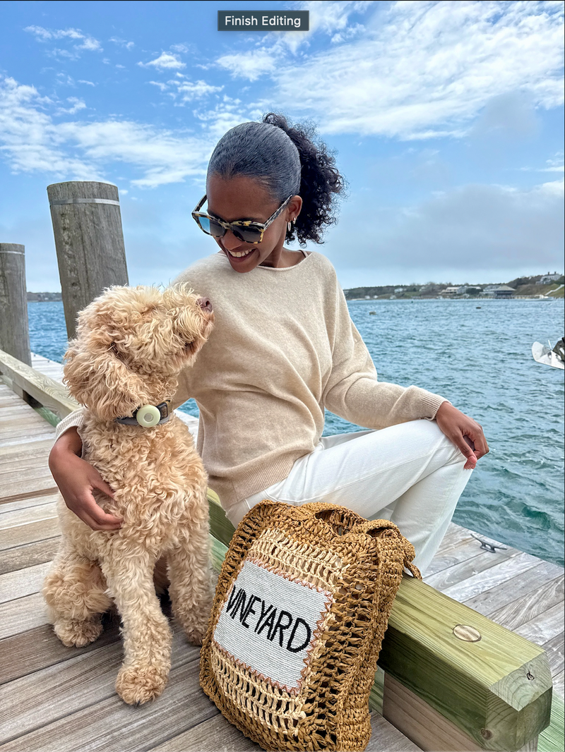 Vineyard Beaded Raffia Crochet Tote