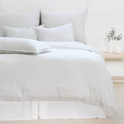 Connor Queen Duvet Cover - Ivory/Denim