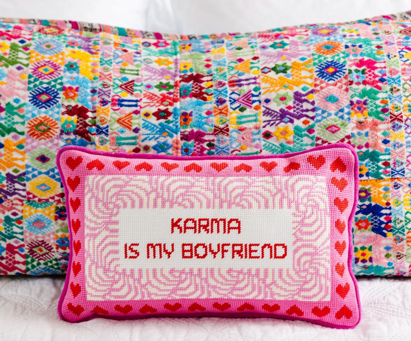 Karma Needlepoint Pillow