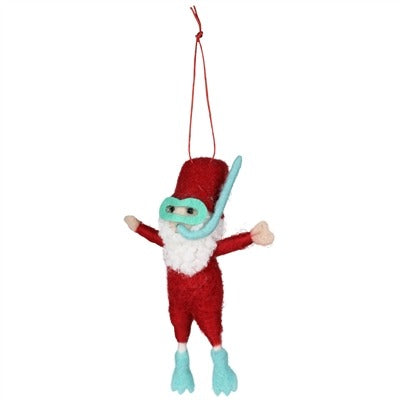 Snorkling Santa Ornament
