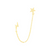 Star & Lightning Chain Studs - Gold