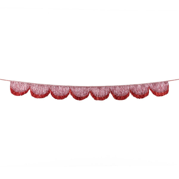 Pink Tinsel Scallop Garland