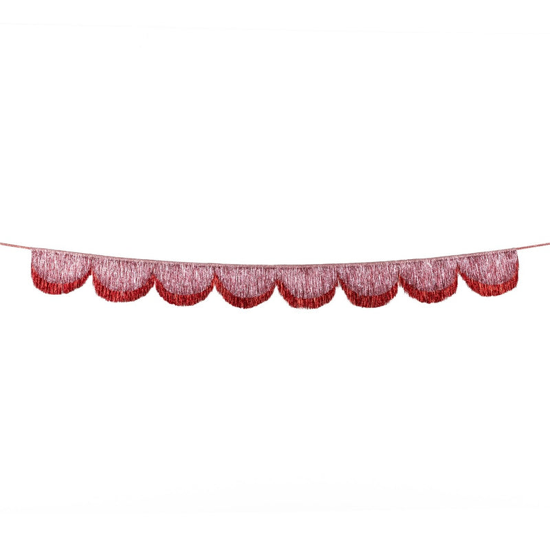 Pink Tinsel Scallop Garland