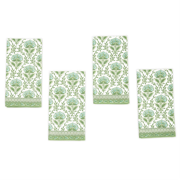 Countryside Floral Pattern Napkin Set - Green