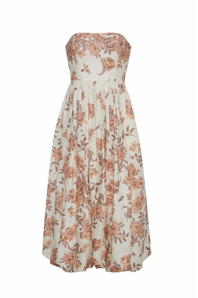 Anisha Dress - Farfella Border Egret