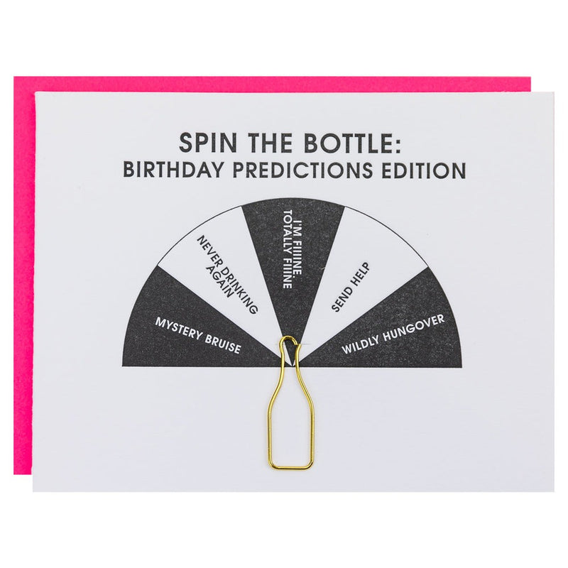 Spin The Bottle: Birthday Predictions Paperclip Card