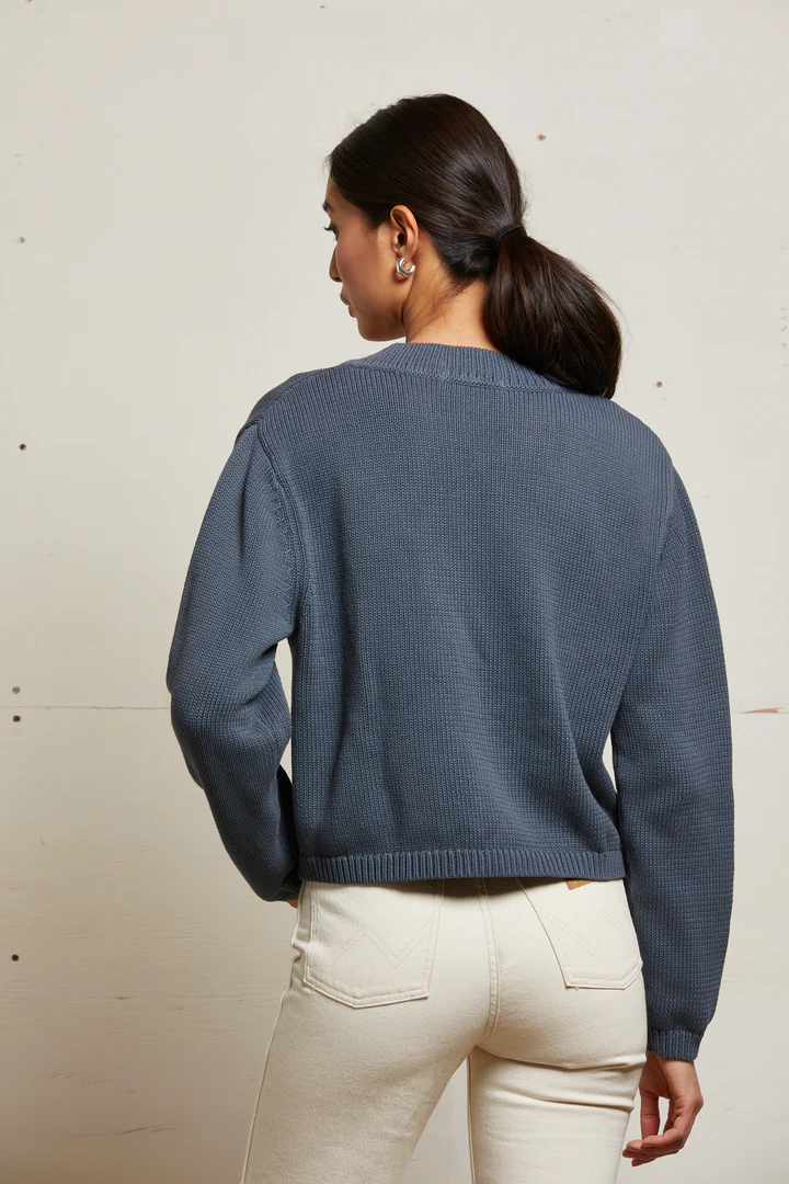 Addie Oversized Cotton V-Neck Sweater