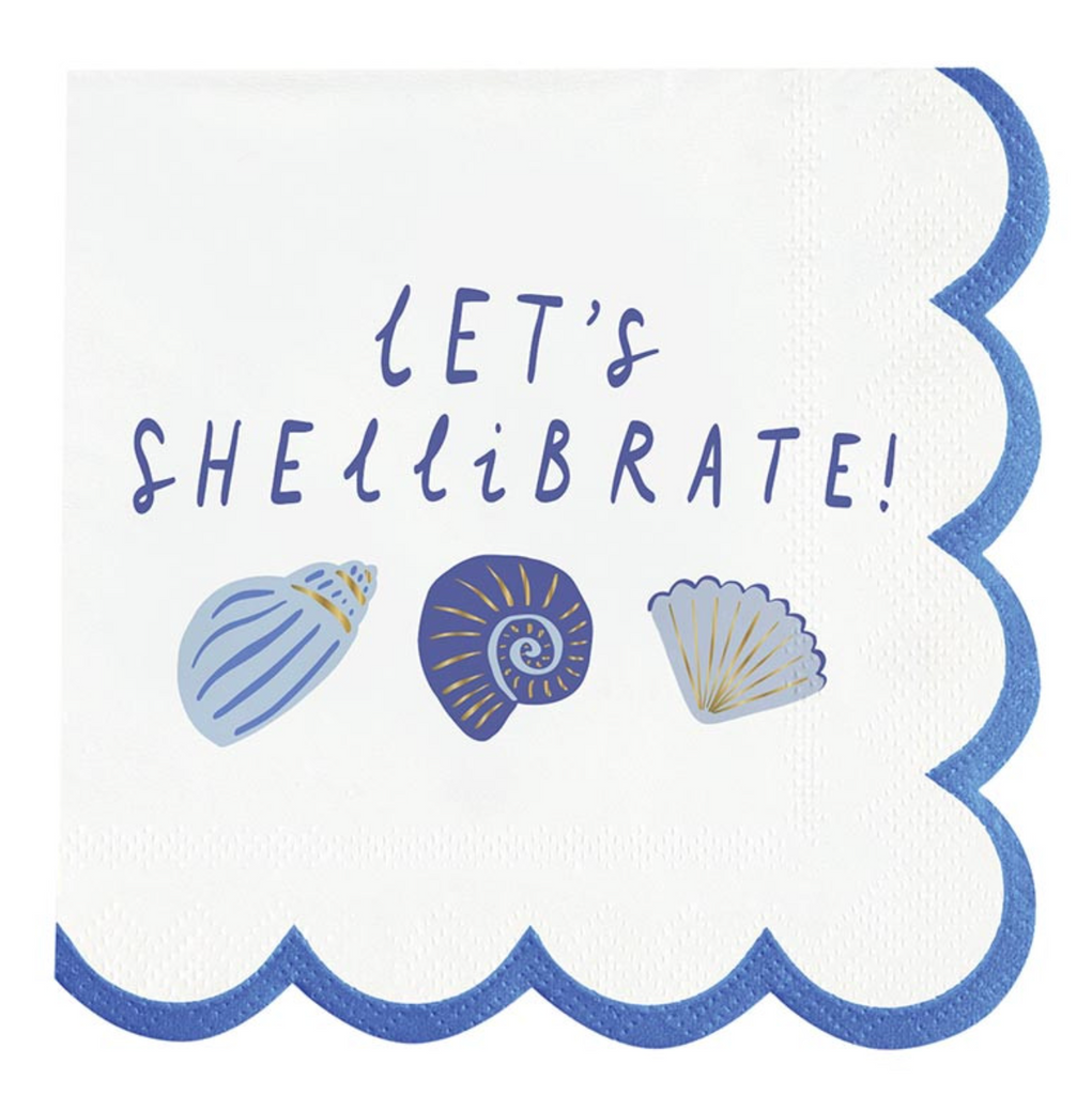 Let's Shellibrate Scalloped Beverage Napkins