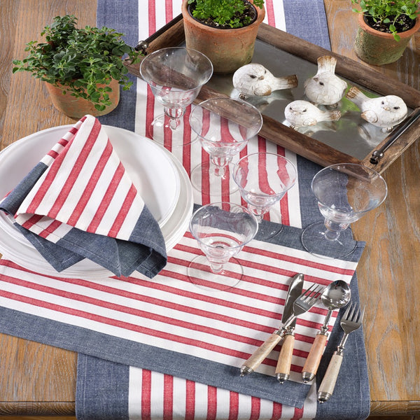 Patriots Striped Napkin Set - Red/White/Blue