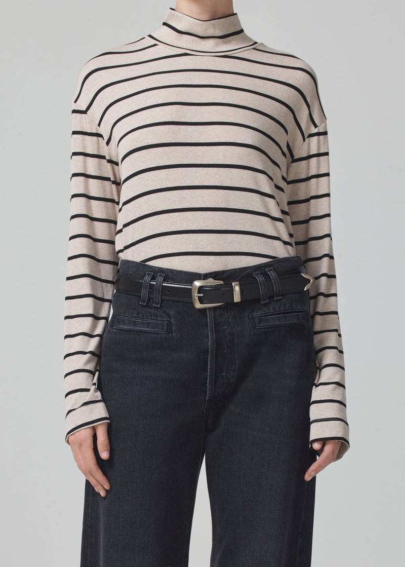 Citizens Of Humanity Selma Turtleneck - Oatmeal Stripe