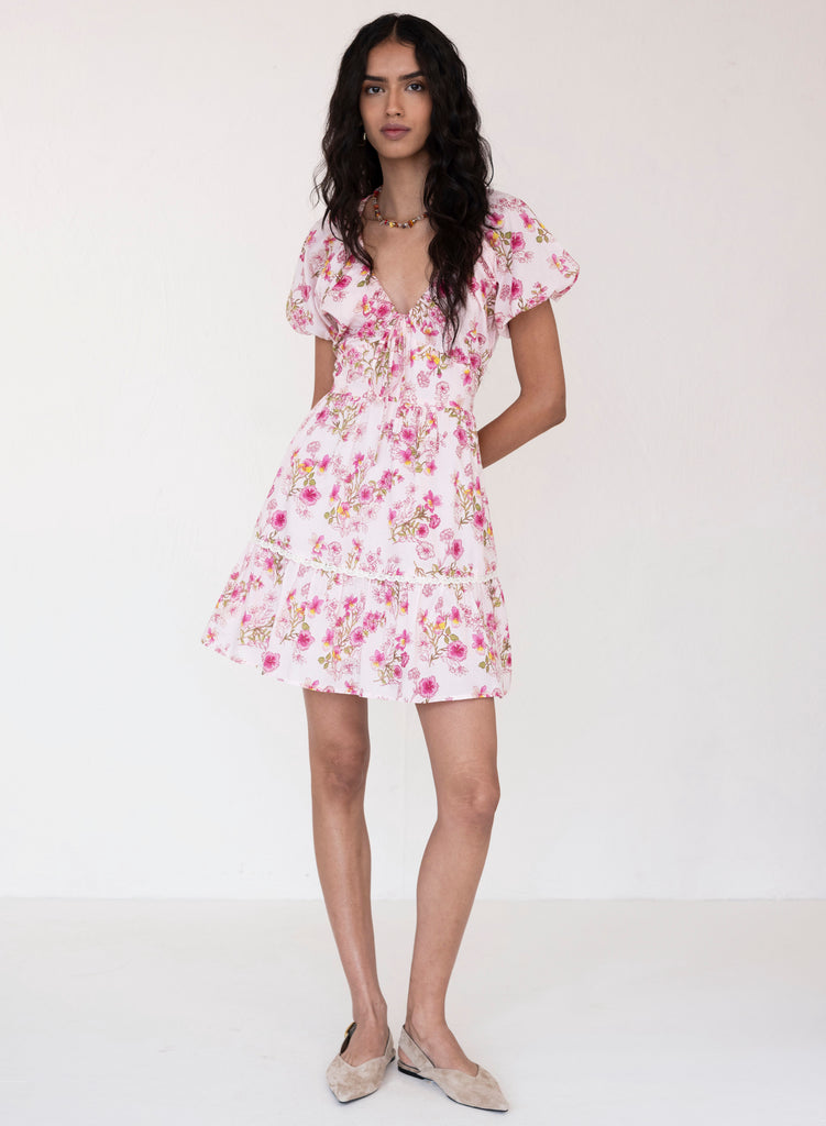 Artemis Mini Dress - Burdock Peony
