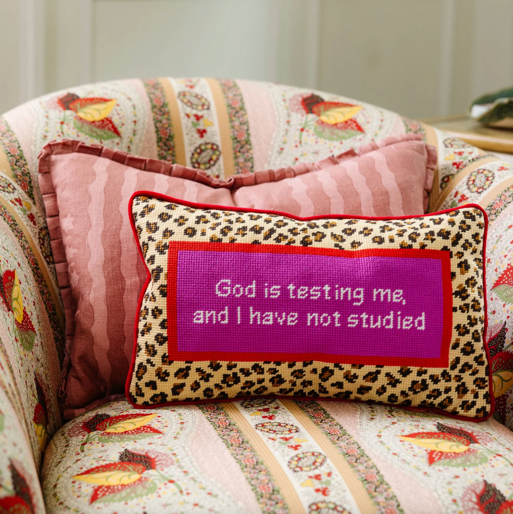 God Testing Me Needlepoint Pillow