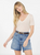 Camille Cashmere V-Neck Tee - Cream