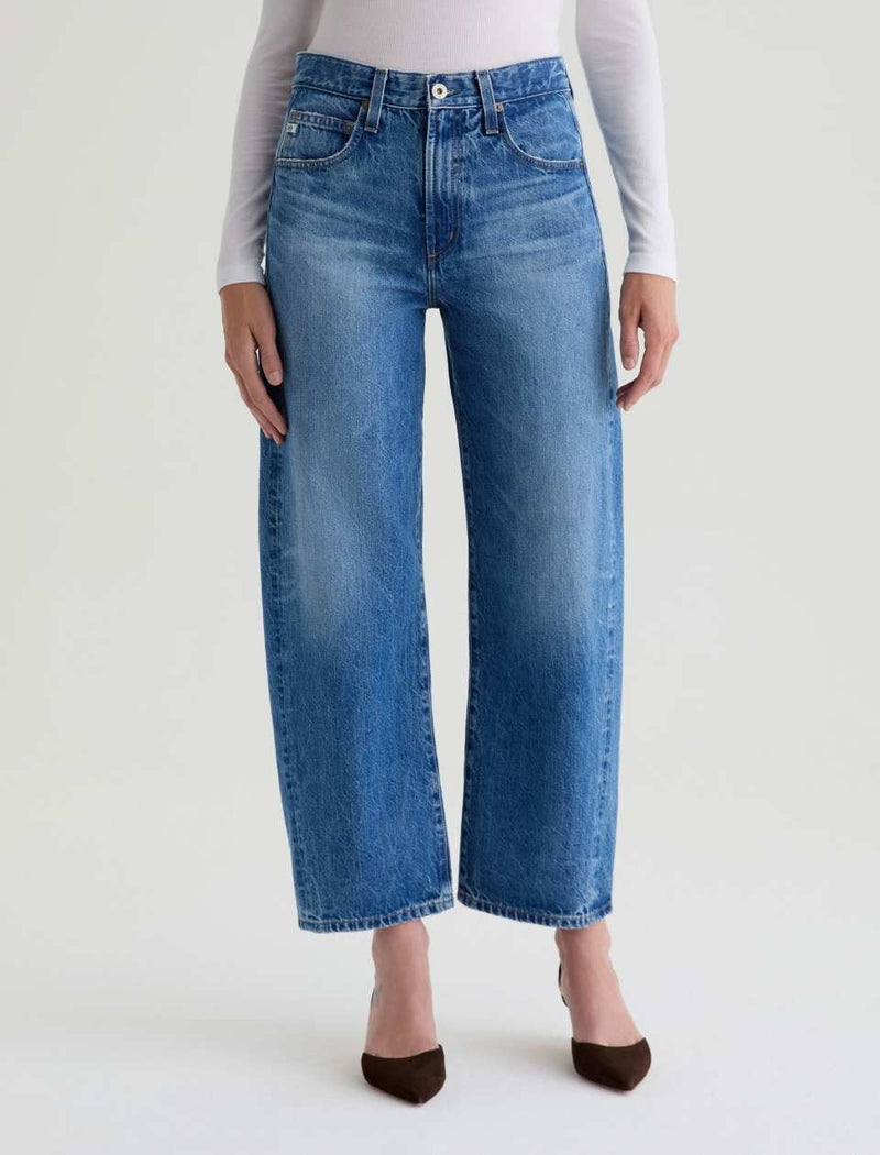 AG Jeans Hattie High-Rise Barrel Crop - Candid