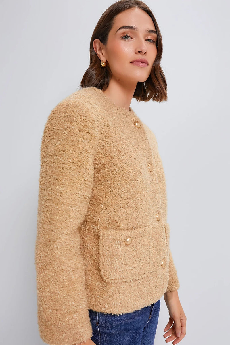 Jenny Round Neck Jacket - Beige