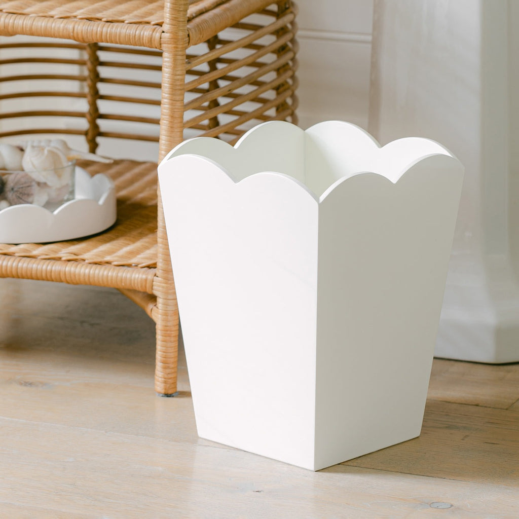 Scalloped Lacquer Trash Bin