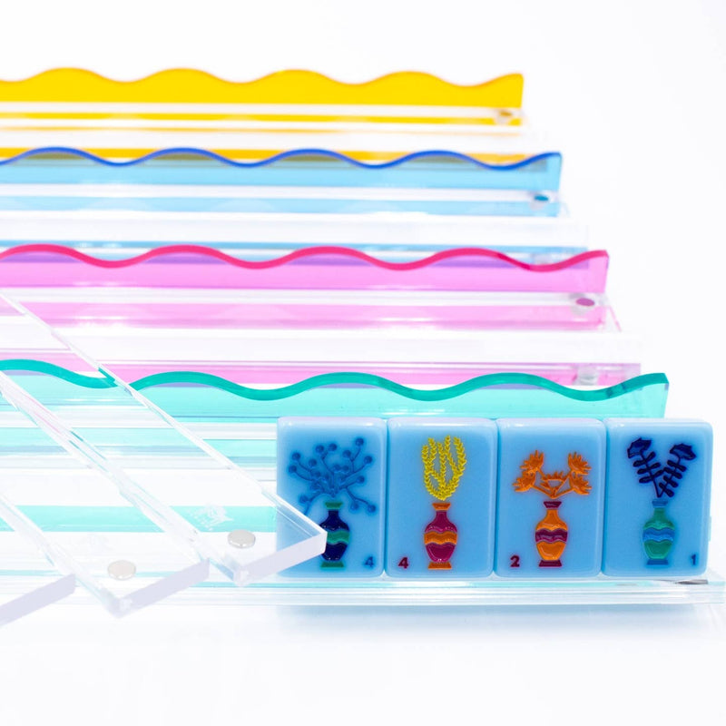 Wavy Acrylic Mahjong Rack Set