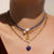 Gold Mini Square Message Necklace - You + Me