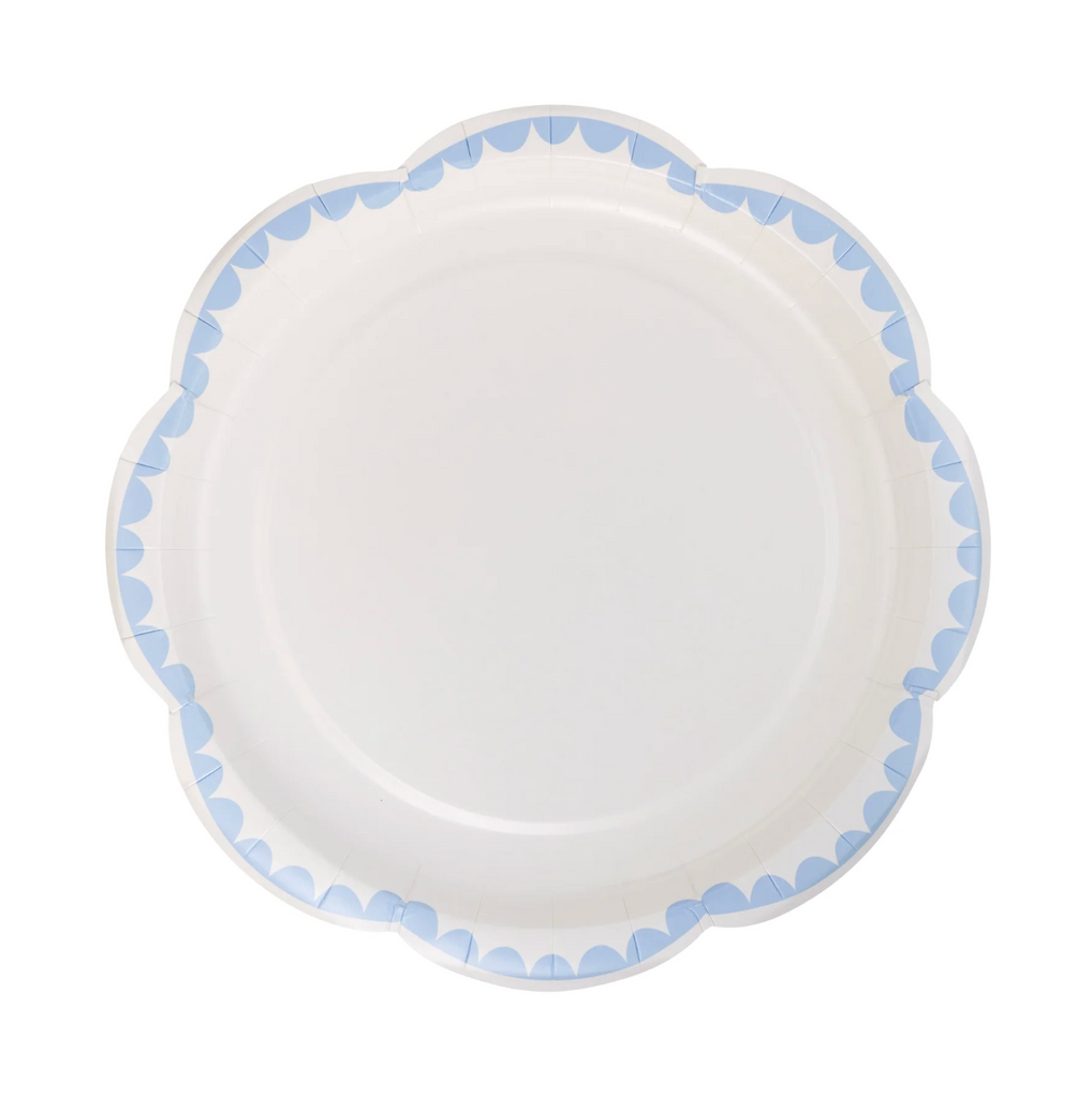Blue Border 8" Paper Dessert Plates