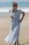 Riga Short Sleeve Midi Dress - Navy Stripes